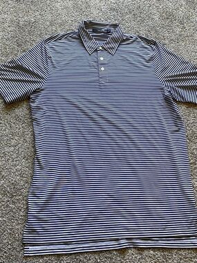Ralph Lauren Navy and White Striped Polo